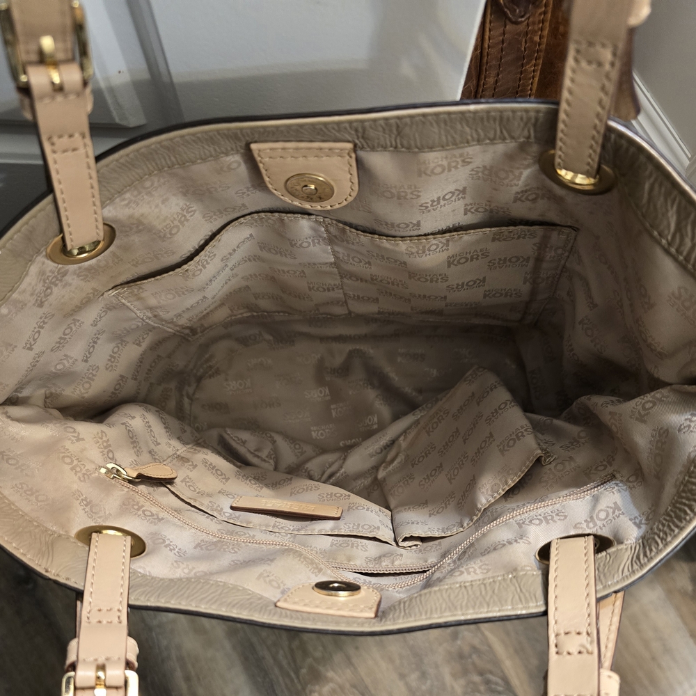 Michael Kors Taupe Leather Shoulder Bag - Picture 6 of 6